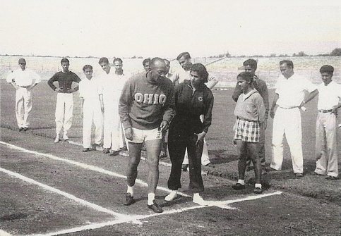 Mary Dsouza training with Jesse Owens 